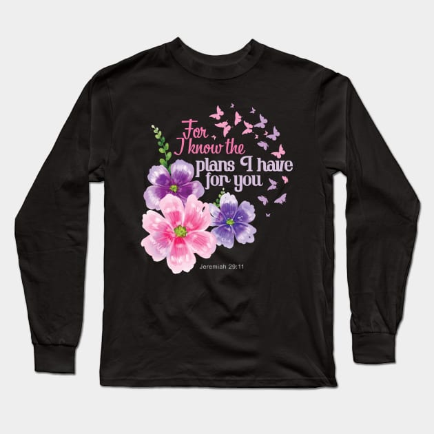 Womens Jeremiah 29:11 Christian Bible Verse Gifts Long Sleeve T-Shirt by cranko